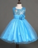 Picture of Girls Floral Formal Wedding Bridesmaids Flower Dress - Blue
