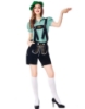 Picture of Ladies Oktoberfest Bavarian Beer Maid Costume Set - Green Shirt + Black Short