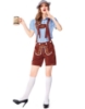 Picture of Ladies Oktoberfest Bavarian Beer Maid Costume Set - Blue Shirt + Brown Short