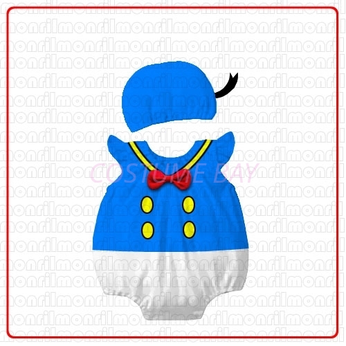 Picture of Baby Rompers Onesie Bodysuit with Hat - Donald Duck