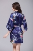 Picture of Women Floral Satin Kimono Robes - Navy