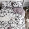Picture of White Marble Bed Duvet Cover Set