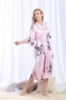 Picture of Women Long Floral Satin Kimono Robes - Pink
