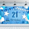 Picture of Blue Series Birthday Backdrop Banner 110*180CM