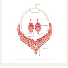 Picture of 3pcs/set Jewelry Set Red Rhinestone Necklace Earrings