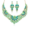 Picture of Womens Jewellery Set Green Necklace and Earrings