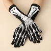 Picture of Medium Length Black Skeleton Gloves - Halloween Costume Accessory