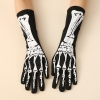 Picture of Medium Length Black Skeleton Gloves - Halloween Costume Accessory