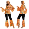 Picture of Women's 70s Hippie Costume Orange Retro Festival Outfit