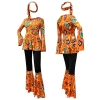 Picture of Women's 70s Hippie Costume Orange Retro Festival Outfit