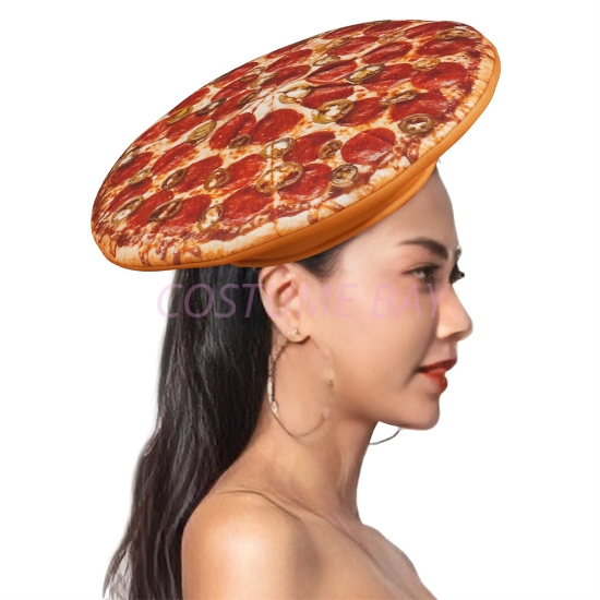 Picture of Giant Pepperoni Pizza Hat – Funny Food Costume Accessory for Parties & Cosplay