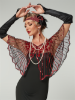 Picture of 1920s Womens Vintage Boutique Beaded Sequin Flapper Cape - Black/Silver